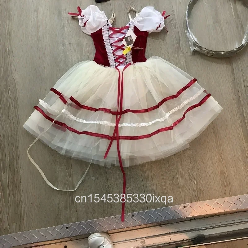 

Красное романтическое балетное платье-пачка для взрослых, женщин, девочек и детей, костюм для выступлений, танца Жизель, танца Лебедя