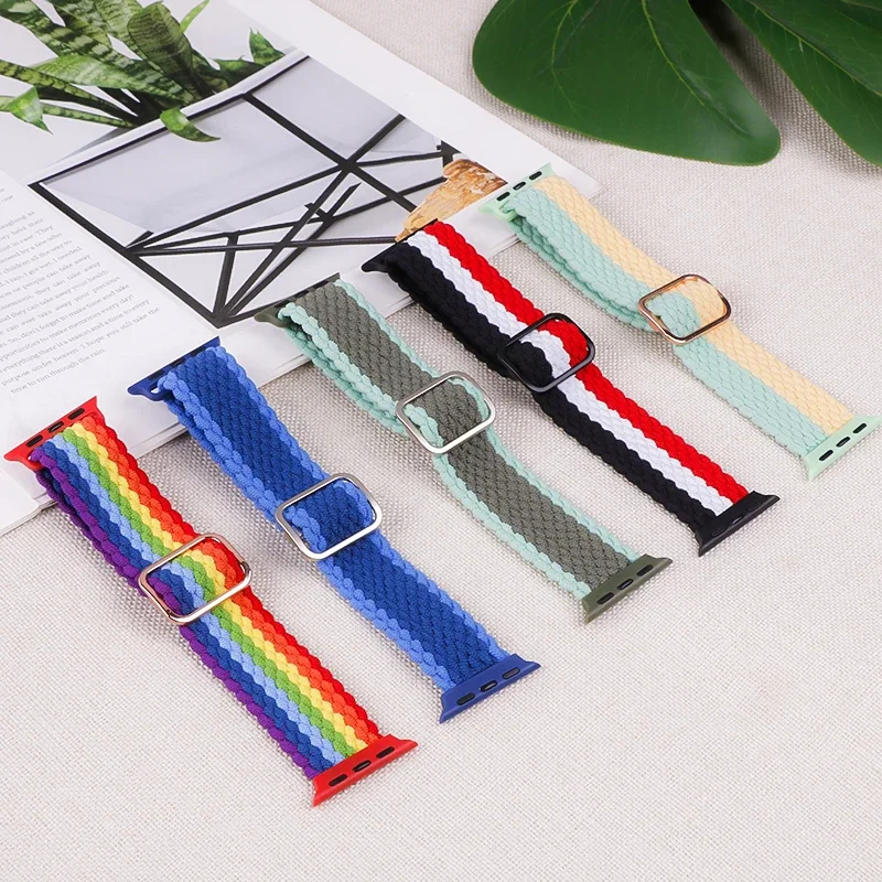 Braided Solo Loop Strap For Apple watch Ultra 2 Band 49mm 44mm 40mm 45mm 41mm 42mm 38mm bracelet iWatch series 9 8 7 6 se 3