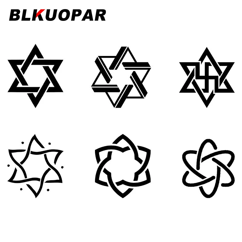 BLKUOPAR for Star of David Hexagram Car Stickers Vinyl Decals Scratch-Proof Vehicle Refrigerator Windshield Decor Car Label