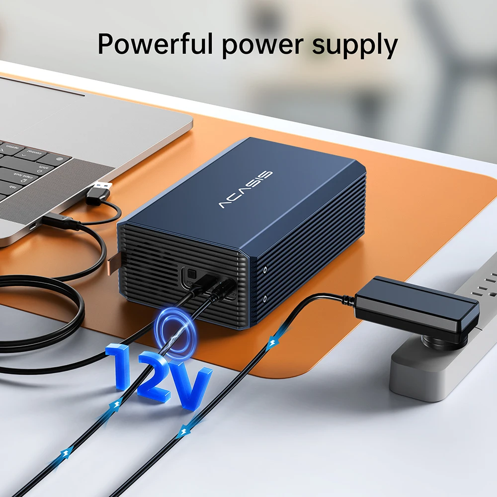 Acasis 2,5/3,5 Zoll SATA RAID Speichergehäuse Dual Bay Festplatte Dockingstation SATA ZU USB Festplattenarray mit vier RAID – Detail 3