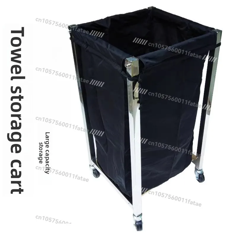 Dirty Towel Recycling Bucket, Special Large-capacity Storage for Hair and Beauty Baths,  Small Towel Cart, Stainless Steel Rack.
