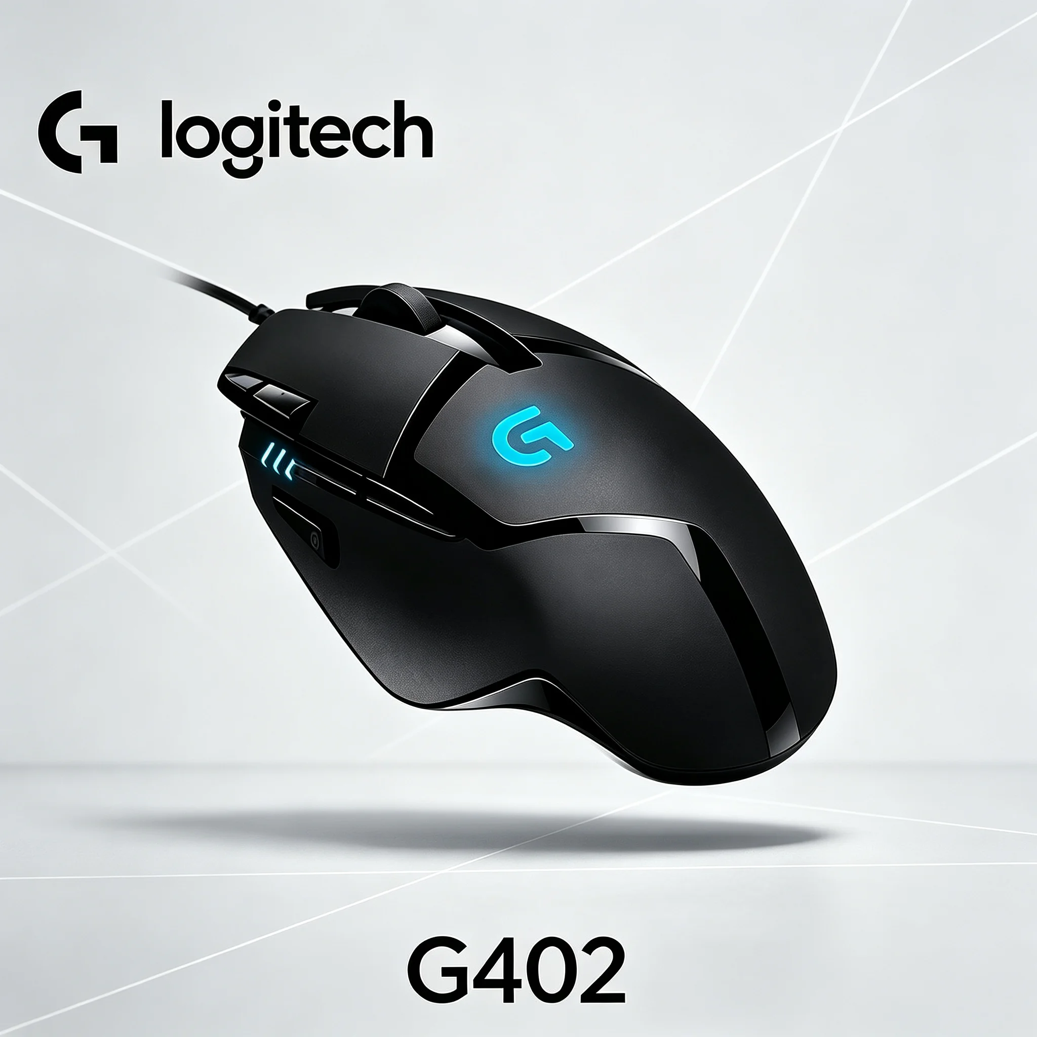 Logitech G402 Hyperion Fury Wired Gaming Mouse, 4000DPI 8 Programmable Buttons Ergonomic USB Gaming Mice for Desktop Laptop PC C