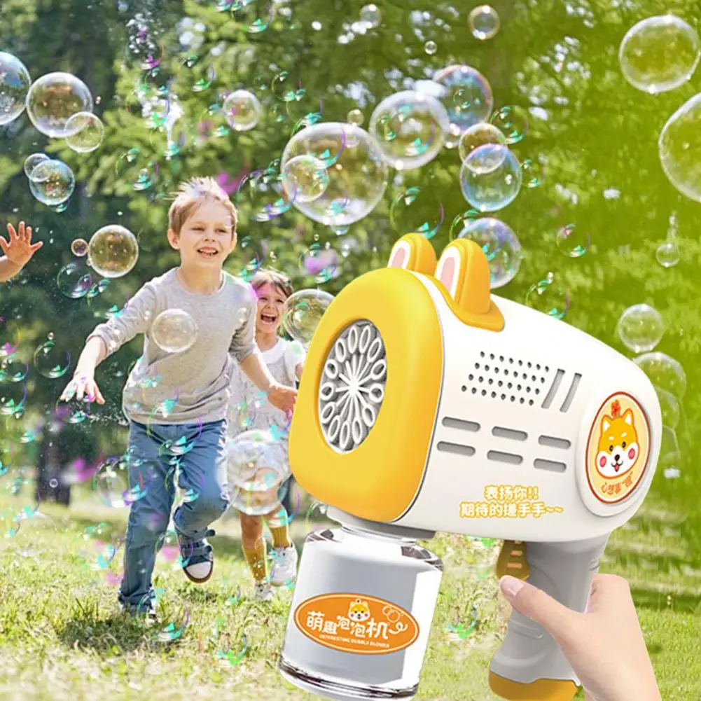 

Children Bubble Machine Kids Bubble Machine Leakproof Portable Rabbit Shooter Bubble Maker Machine with Light Music for Toddlers