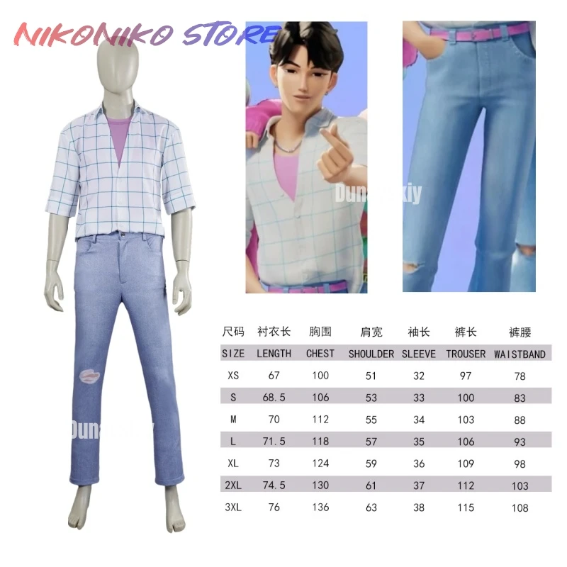 جينو كوسبلاي منقوشة قميص جينز زي أنيمي فيلم KPOP Saja Boys Jinu بدلة لعب الأدوار تمويه الهالوين للبالغين