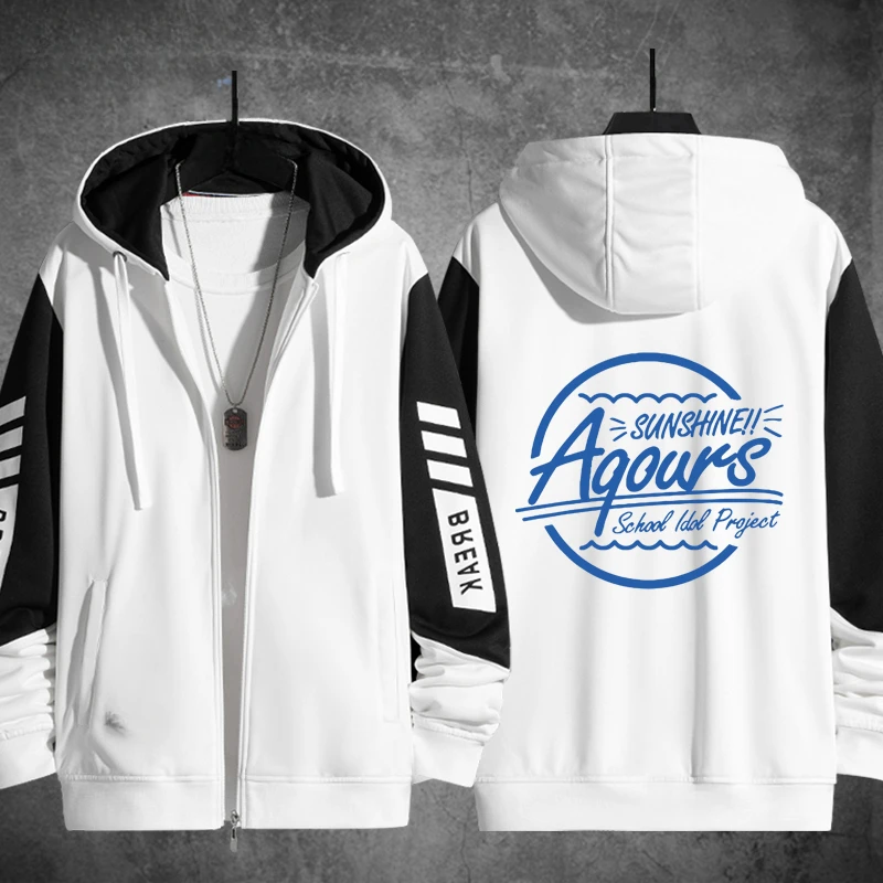 Anime Love Live Sunshine Zip Up mujeres/hombres Sudadera con capucha ropa de calle Hip Hop Cosplay chaqueta con cremallera ropa deportiva Casual