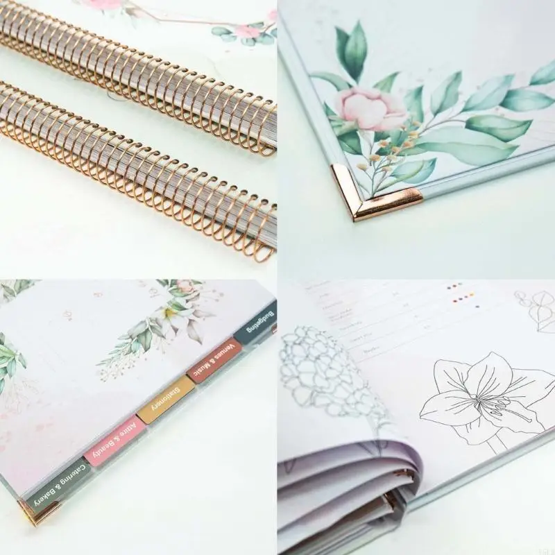 Y5LB Wedding Planner Complete Wedding Hardcover Wedding Journal with Essential Planning Page, Checklist, Tip 9x11In