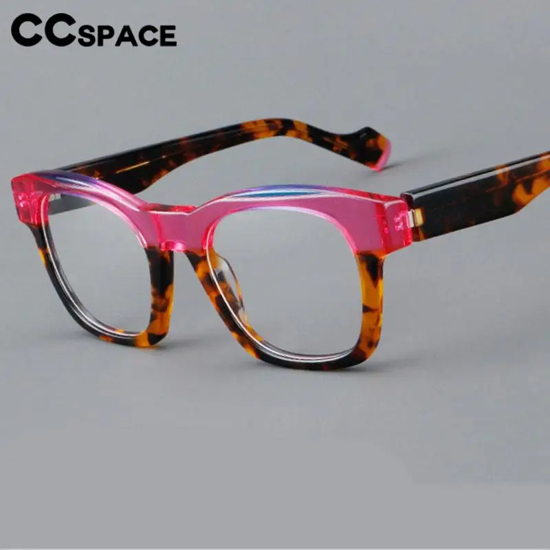 B57583 Acetate Anti Blue Light Reading Glasses Trendy Color-Blocked Vintage Presbyopia Eyeglasses +50+100+150+200+250+300+350