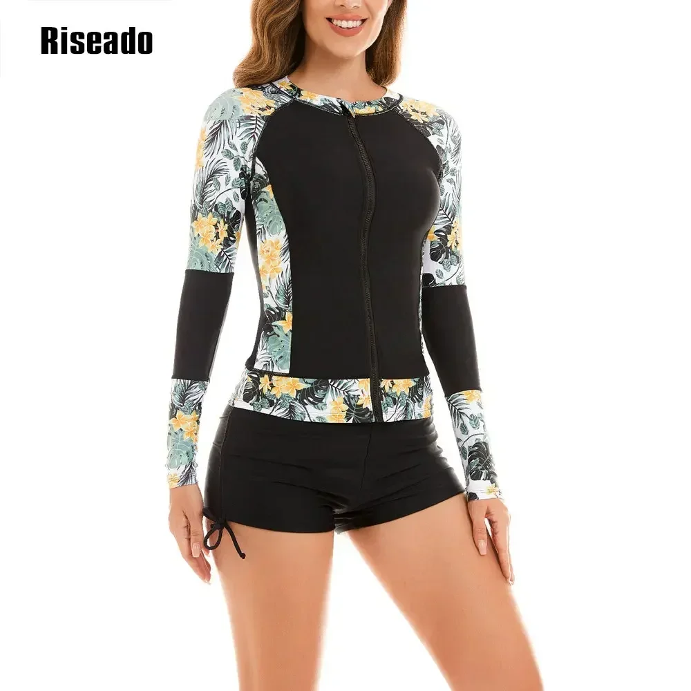 Maillot de bain 2 pièces Rash Guard pour femme, manches longues avec BoyGoals, Udissolve 50 +, surf, tendance, nouveau, 2025