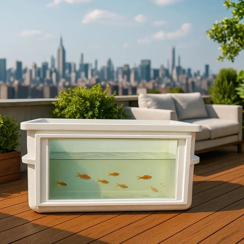 Acrylglasfenster, Glasfaser, Glasfaserverstärkter Kunststoff, lebender Fisch, Koi-Teichbehälter für die Aquakultur im Innen- und Außenbereich