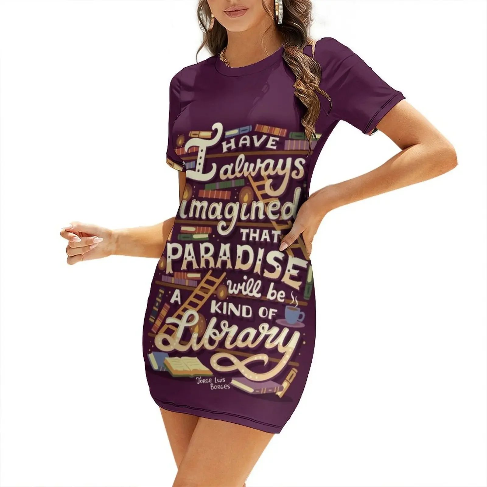 

Library is Paradise Short-Sleeved Dress Dresses for wedding party dresses korean style Dance dresses woman dress Dress