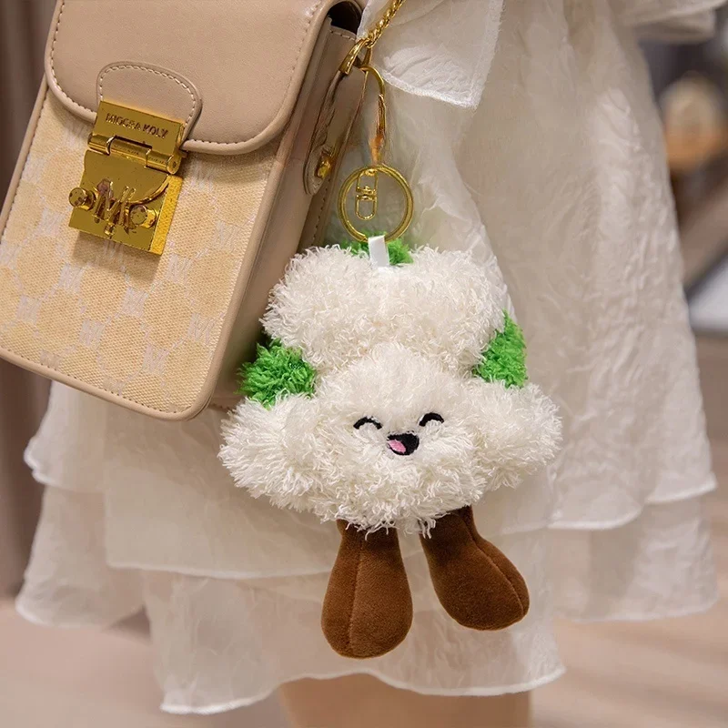 Jouets en Peluche de calfleur de sourire de dessin animé créatif, jouet végétal doux et mignon, porte-clés Kawaii, pendentif de sac à dos, joli cadeau