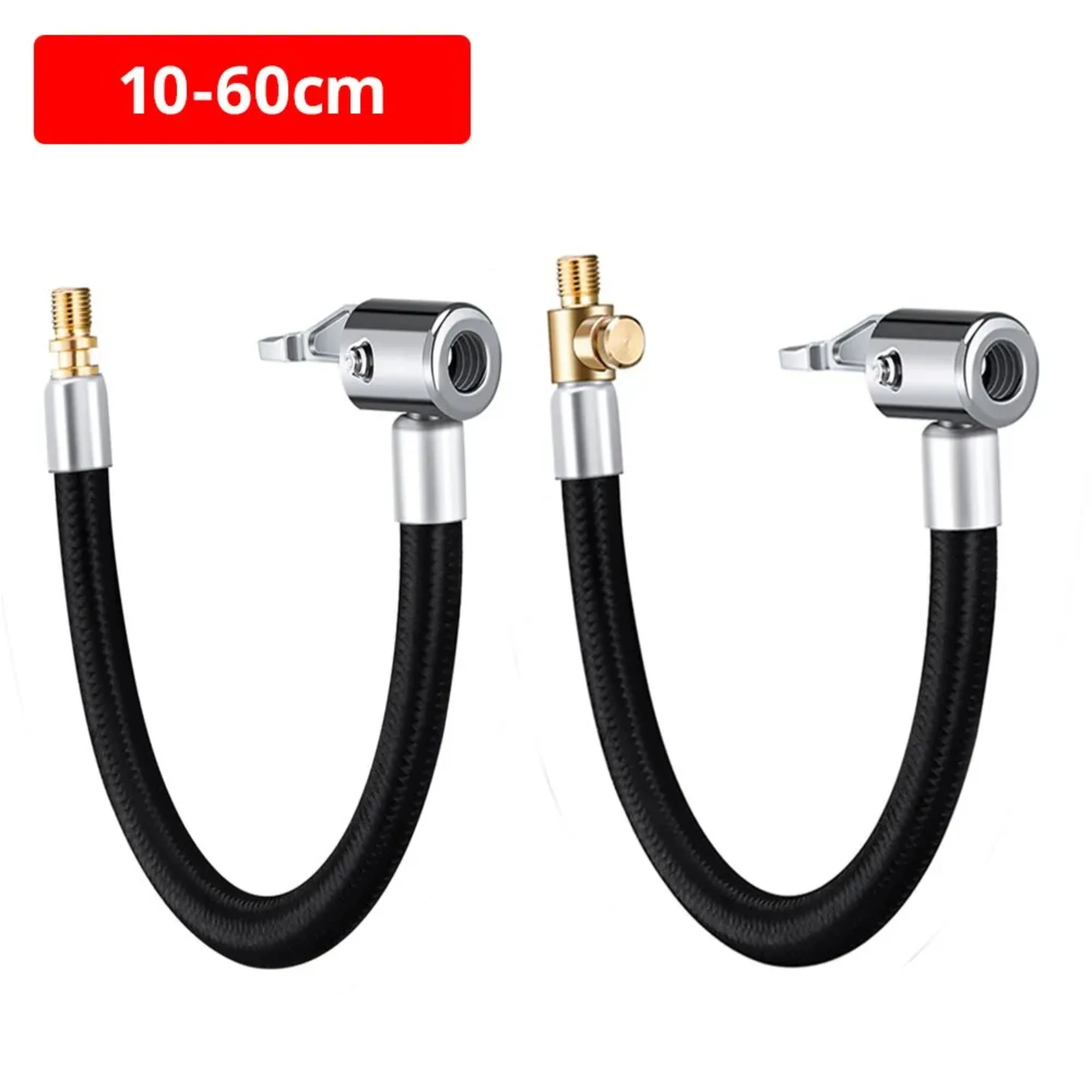 

Convenient Secure Inflation Extension Tube with Various Lengths of 10cm, 20cm, 40cm, and 60cm - Twist Tyre Connection Air Chuck