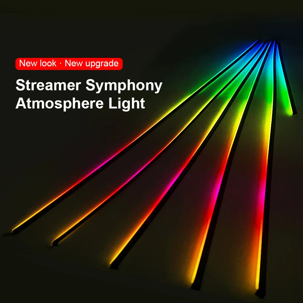 2/5/6 in 1 Symphony Ambient Light accessori per interni auto lampada al Neon Rainbow LED striscia di atmosfera acrilica con sigaretta USB 12V