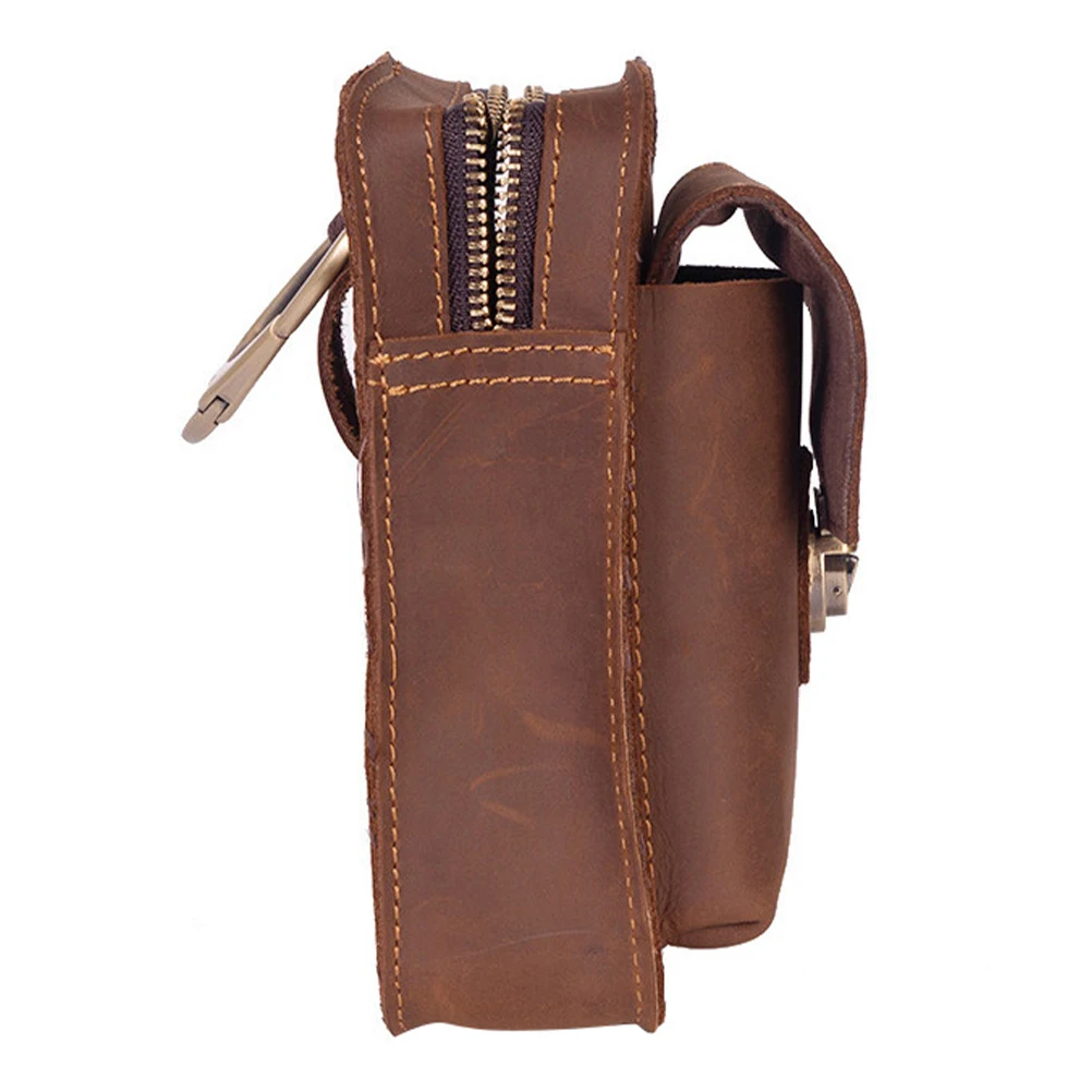 

Multifunctional Mobile Phone Bag Cowhide Material Durable Simple Design Practical Easy Use Outdoor Belt Man Cell Protective