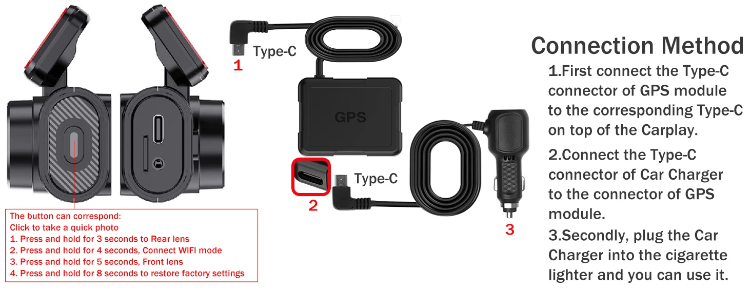 Aprilboy K6 WIFI Dash Cam 4K Mini AUTO DVR Vorne und Hinten Dual Objektiv Mit 1080P Black Box zimmer Nachtsicht Kamera Parkplatz Monitor – Detail 14