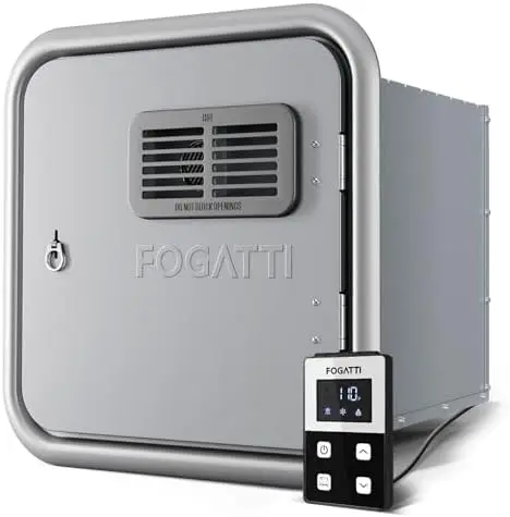 

Проточный водонагреватель FOGATTI RV 66K BTU, 0.5-3.9 GPM, со встроенным смесителем, дистанционным управлением, серый, дверца 15"x15"