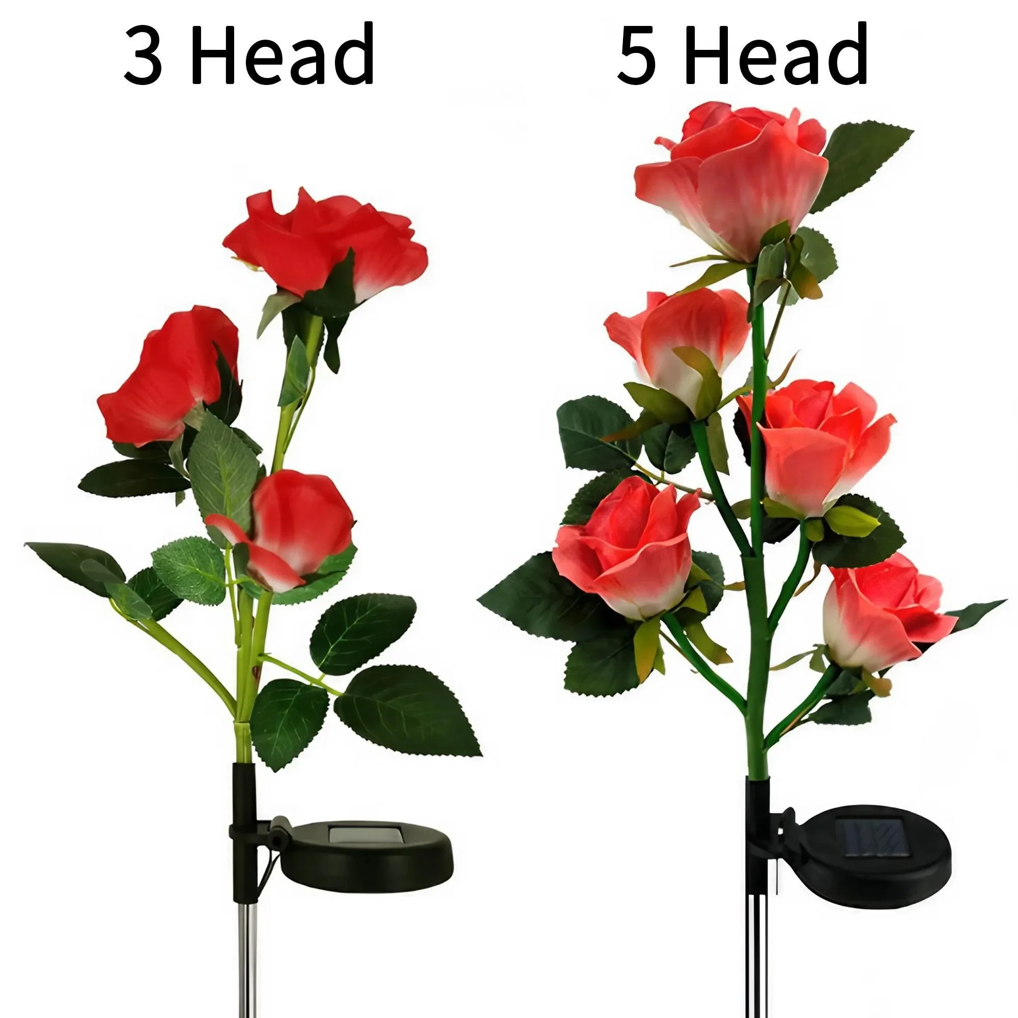 

Большие газонные фонари на солнечной энергии с цветком розы, уличное украшение сада, водонепроницаемое праздничное освещение