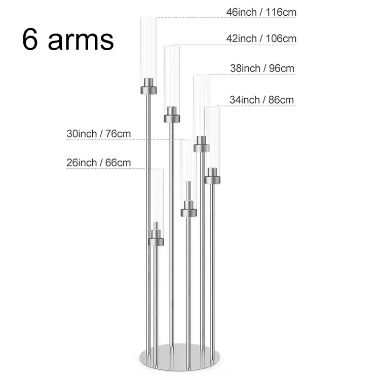 2/10 Stück 5/8-Köpfige Metall-Kerzenhalter, Tischdekoration, Goldener Kerzenständer, Säulenkerzenhalter für Hochzeiten – Detail 11