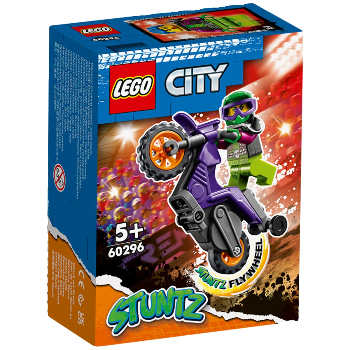 LEGO City 60296 Motorcycle Rear Wheel Support Stunt For Boys And Girls Puzzle Building Blocks As A Children\'s Gift