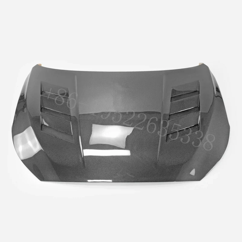 for Hyundai New  2018-2019  Veloster 2nd Gen (JS) -Type Front Hood Mesh HoneyComb Carbon Material Lightweight Bolt-On Black