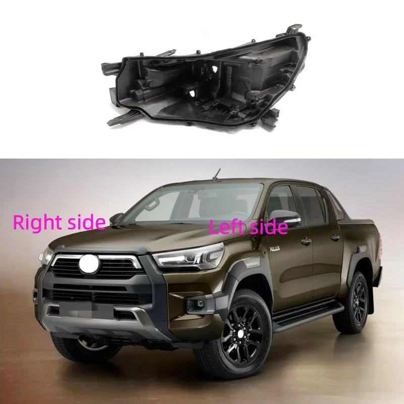 For Toyota Hilux 2019 2020 Headlamp Base Headlight Rear Shell Replace Headlight House Black rear shell