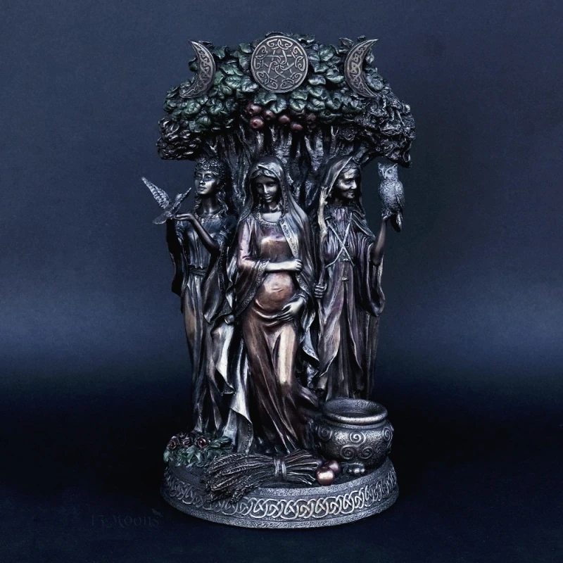 Resin Art Greek Goddess Statue Figurine Ancient Greek Religious Hecate Goddess Sculpture Miniatures Home Decor Craft