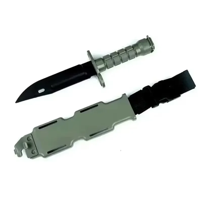 Rubber Knife Training with Sheath, Fake Plastic Dagger, Flexible and Soft Fixed Blade Suitable for Props, Halloween Martial Arts