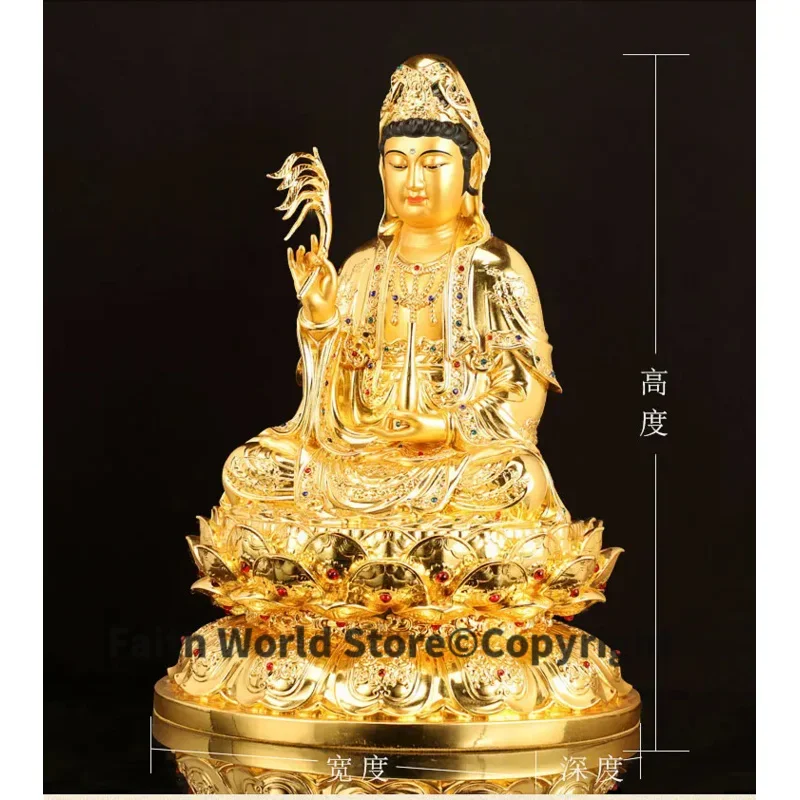 High grade BUDDHA statue HOME SHOP Company Effective blessing safety healthy Good luck gold gilding Guanyin bodhisattva Worship