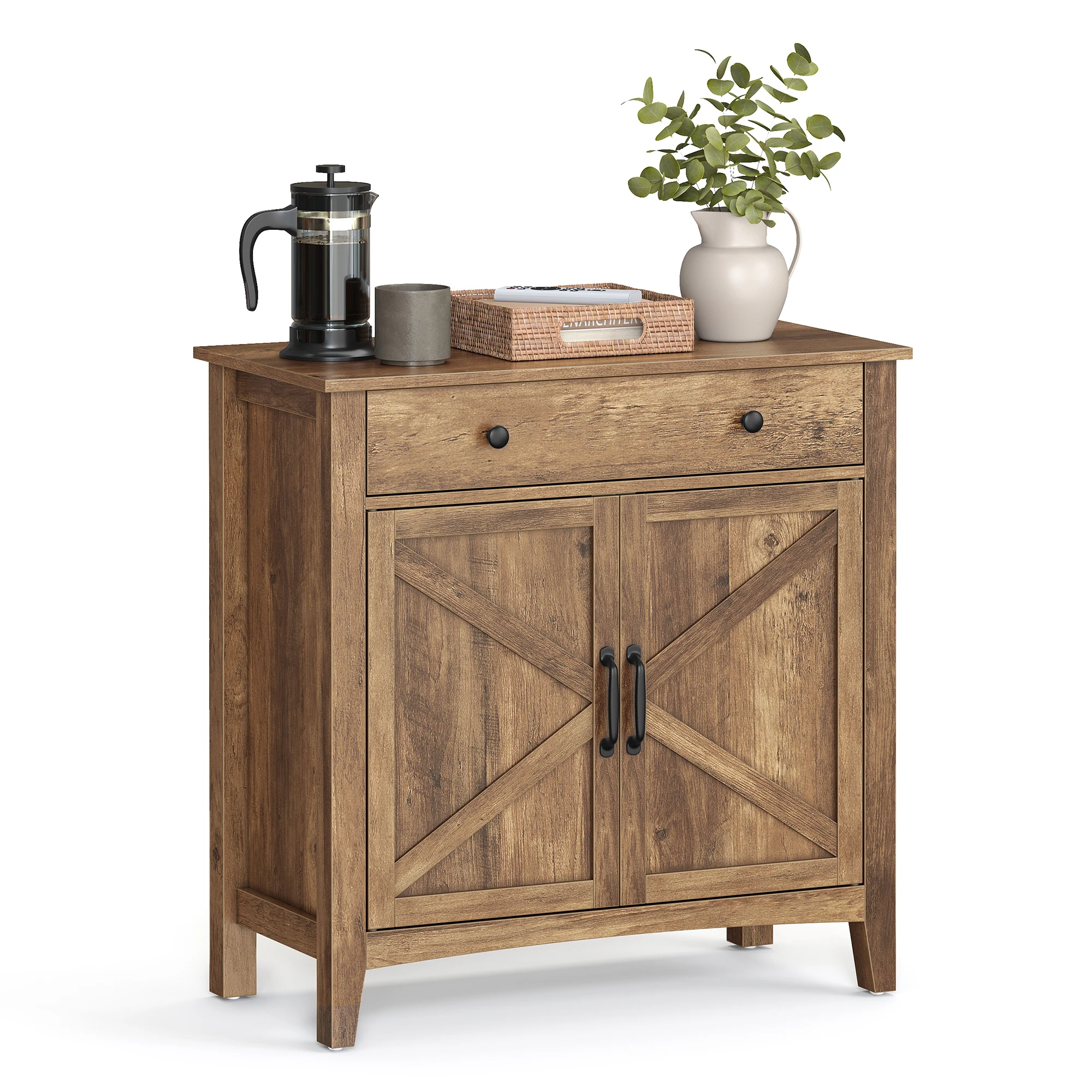 VASAGLE Coffee Bar Cabinet, Kitchen Storage Cabinet with a Drawer, Farmhouse Cabinet Sideboard with Adjustable Shelf for Kitchen