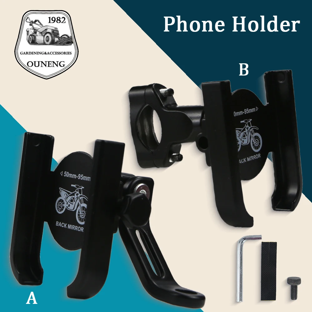 Motorcycle Bike Phone Holder GPS Bracket Rear View Mirror Mount Clip Moto Mirro Handlebar Mount For Xiaomi iPhone Aluminum Alloy