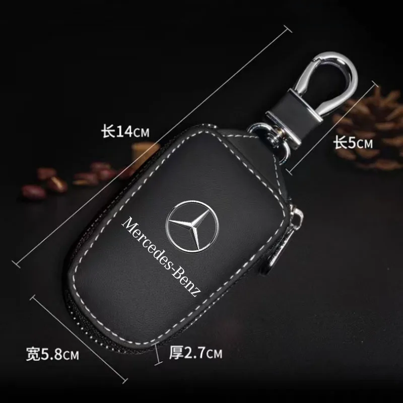 

Car key case cover key wallet leather keychain protect For Mercedes benz W203 W204 W205 W210 W211 W212 CLA CLS GLA GLE GLC AMG