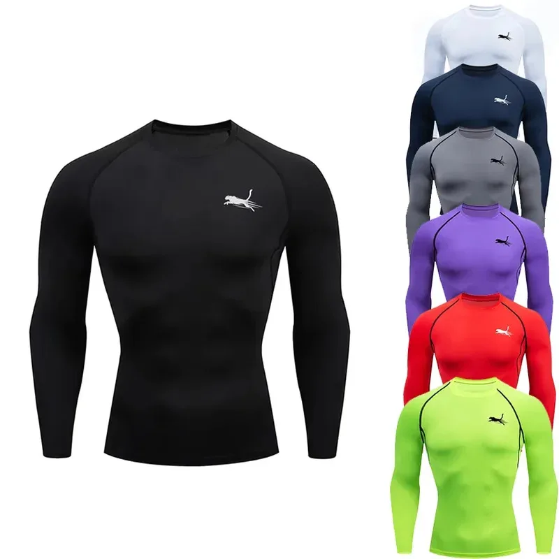 Men's Compression Long Sleeve Athletic Shirt – Quick Dry Workout Top for Gym, Running & Training
