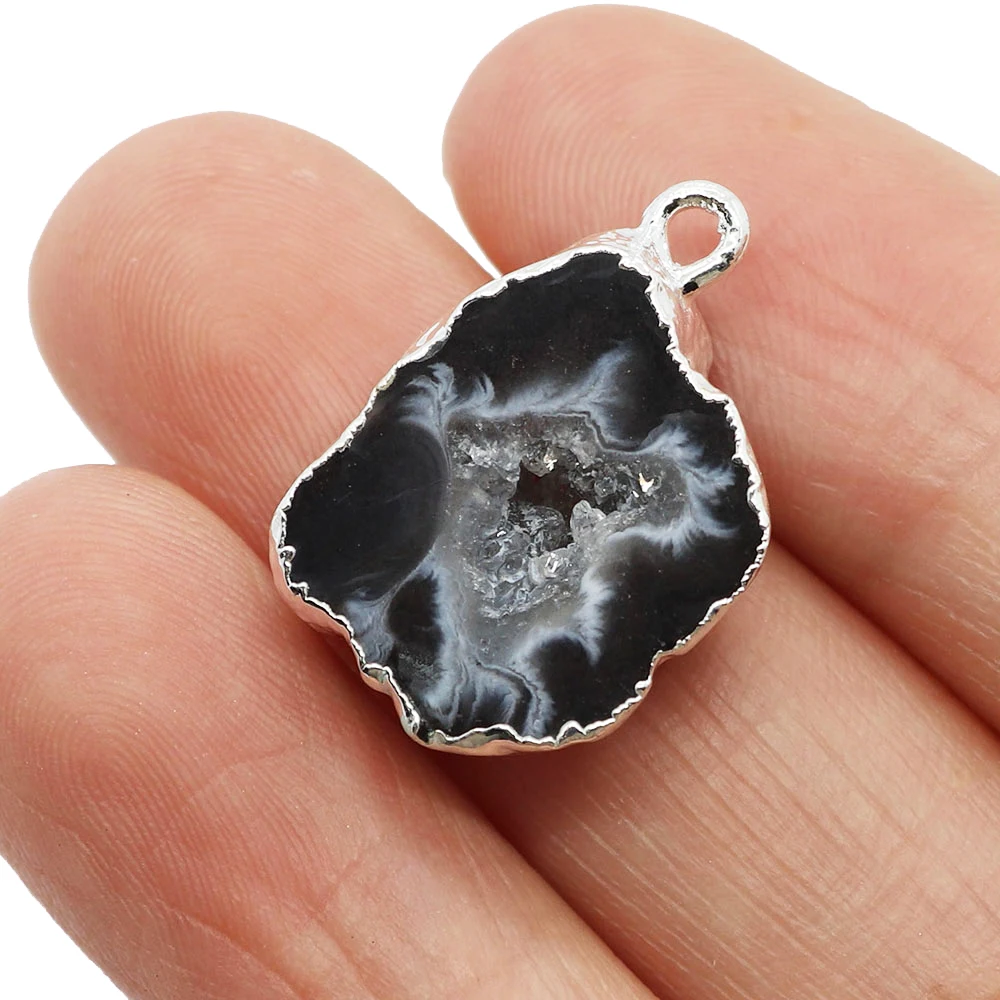 Natural Stone Agate Pendants Irregular Druzy Crystal Quartz Charms for Jewelry Making DIY Earring Necklace Connector Accessories