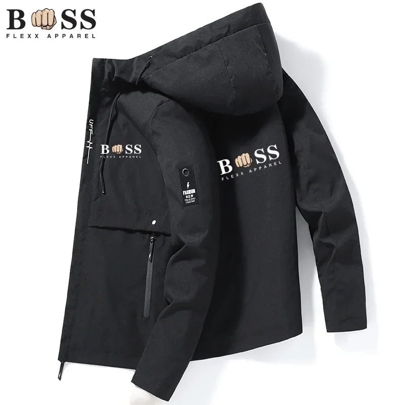 BSS FLEXX APPAREL Jacket 2023 Men\'s Windbreaker Zip Coat Spring Autumn Casual Work Jacket Fashion Outdoor Adventure Jacket