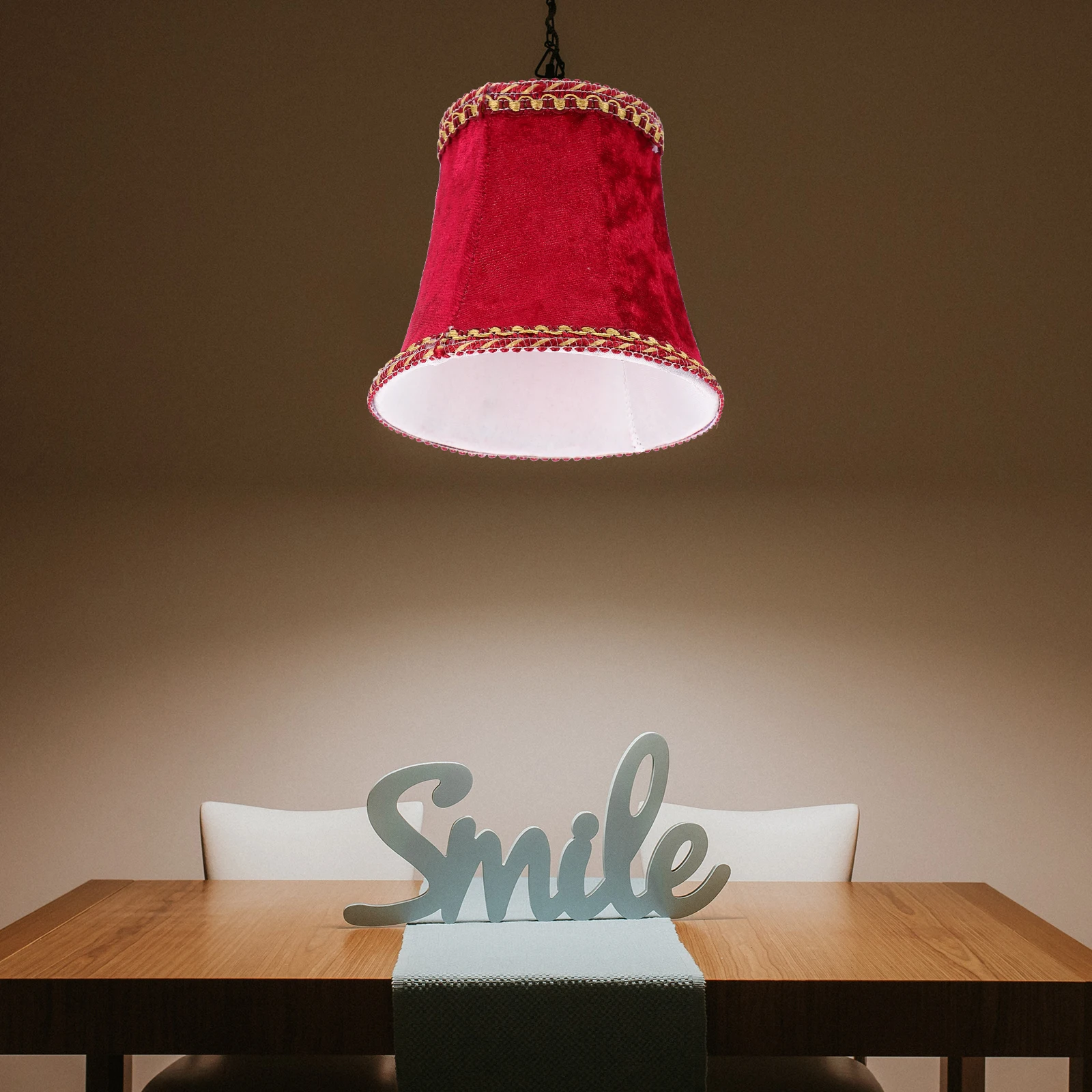 

Large Red Fabric Lampshade Cloth Dustproof Light Cover Home Lampshade Vintage Lighting Accessories Bedroom Decor