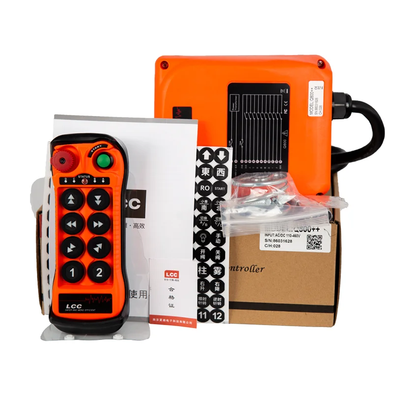 Imagem -02 - Elevador Lcc Q808 Motor Hoists Controle Remoto Universal sem Fio Rádio Crane Controller Interruptor Eletrônico ac dc 12v 24v 433 Mhz