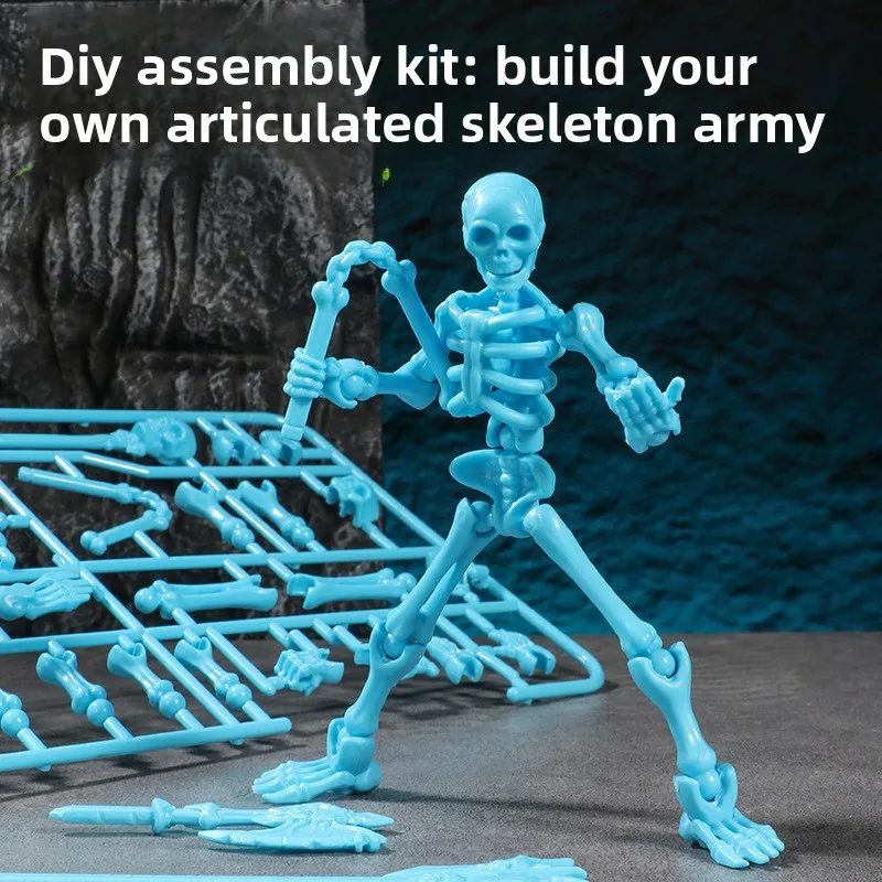 Modèle de crâne tridimensionnel, jouet d'assemblage, crâne multi-articulable et marionnette en os, décoration, figurines d'action, cadeau Anime