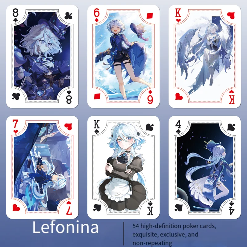 

Игральные карты Furina, игра Genshin Impact, ролевые периферийные карты для одного человека, игральные карты для студенческого общежития, игральные карты