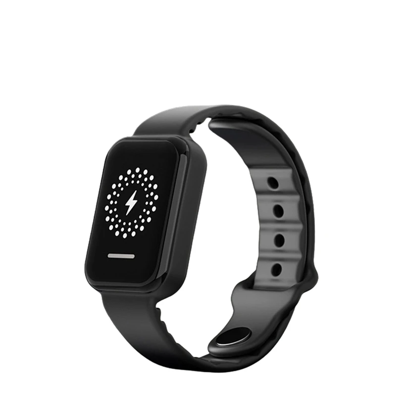 Wireless Anti Static Bracelets Smart AI MCU Wrist Strap Static Buckle Winter Static Eliminator Wristband Black