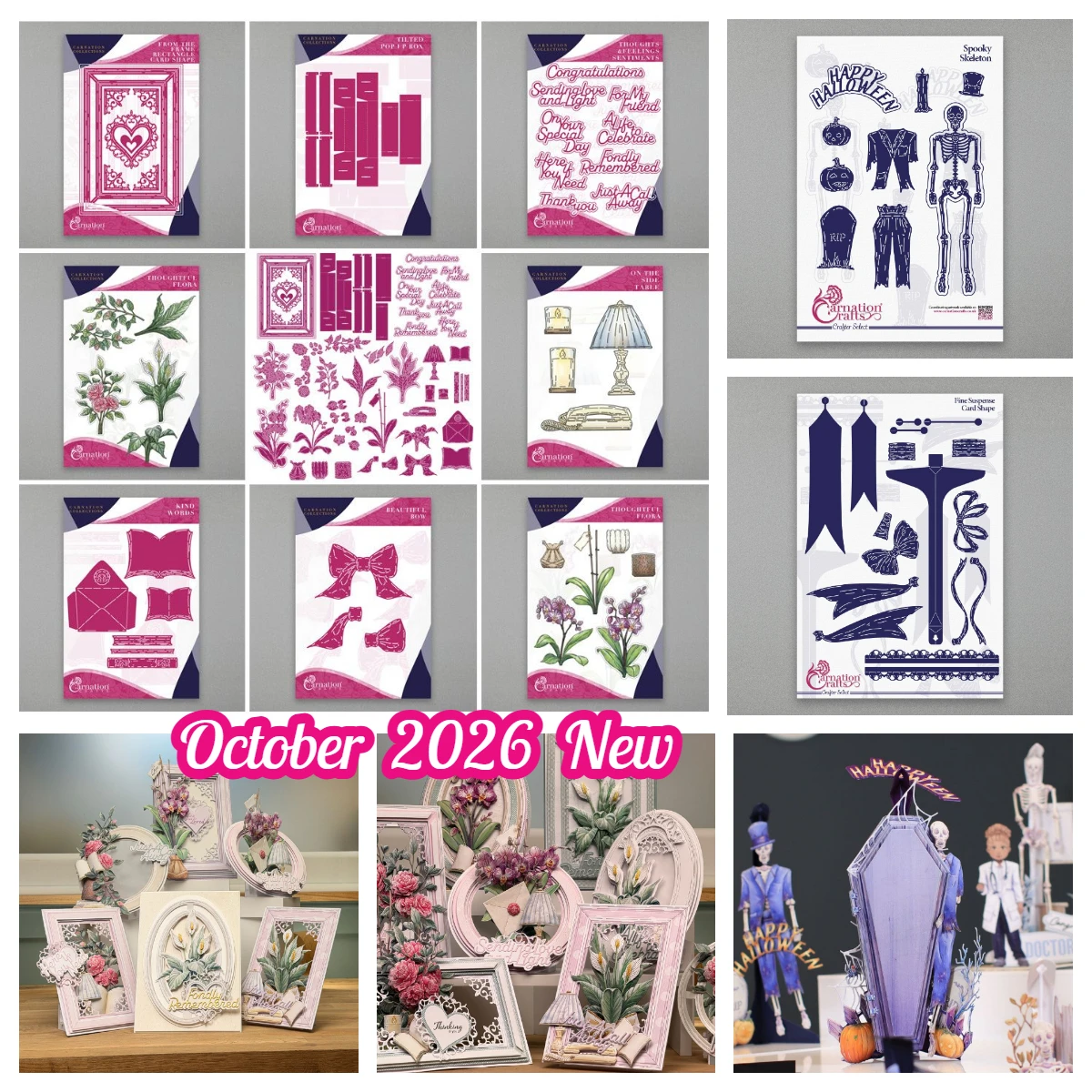 Spooky Skeleton from the Frame Rectangle Card Shape Die Set Metal Cutting Dies for DIY Scrapbook Card Gift Make October 2026 New