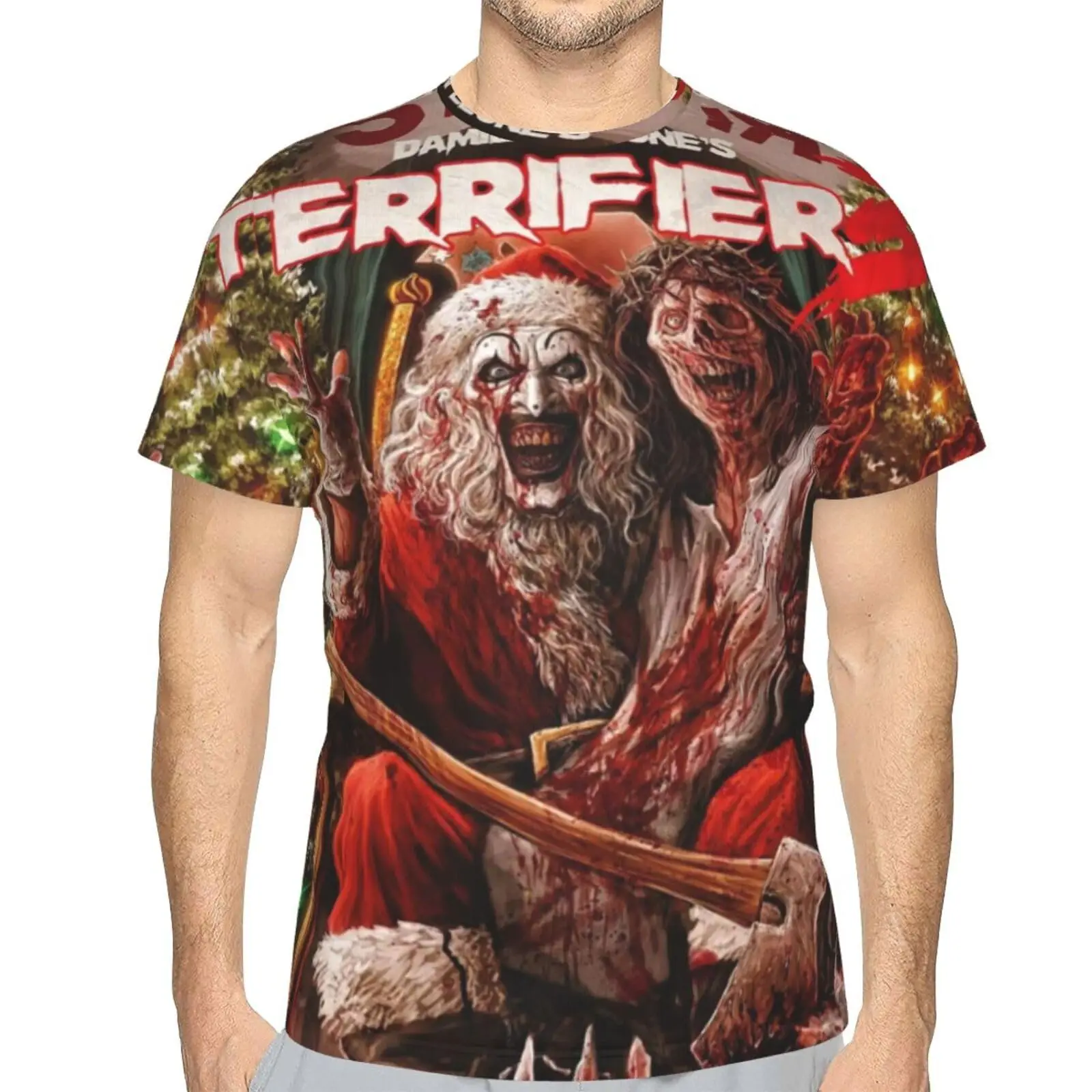 Terrifier 3 Christmas 3D Print T-Shirts Horror Movie Men Women Short Sleeve T Shirt Oversized Tees Harajuku Y2k Top Kid Clothing