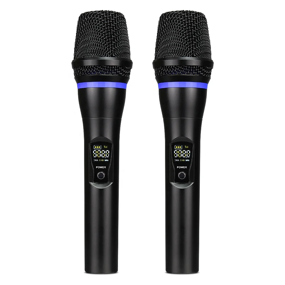 Rechargeable Wireless Handheld Microphone Set with Receiver Mixer Professional Wireless Microphone System