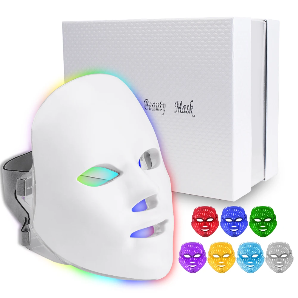 95 Kralen LED Therapie Gezichtsmasker 7 Kleuren Photon Facial Machine Voor Rimpel Acne Verwijdering Huidverjonging Spot Cleaner Apparaat