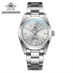 ADDIESDIVE 36mm Men Business Watch Bubble Mirror Pot Cover Glass PT5000 100m BGW9 Super Blue Luminous Automatic Mechanical Watch