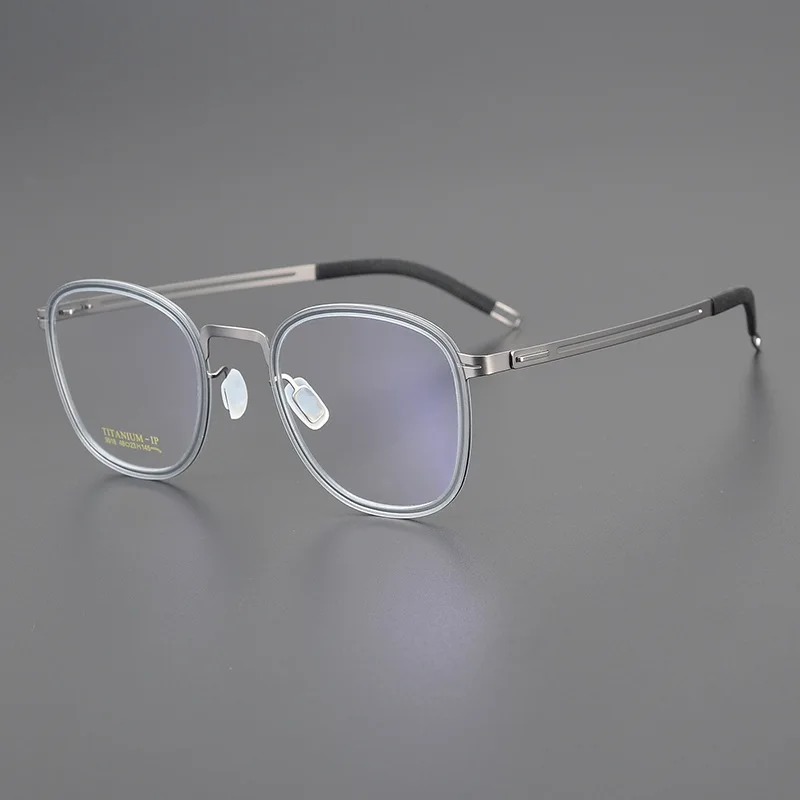 

Ретро-оправы для очков из титана и ацетата, квадратные, для коррекции близорукости, ультралегкие, стильные, для мужчин и женщин