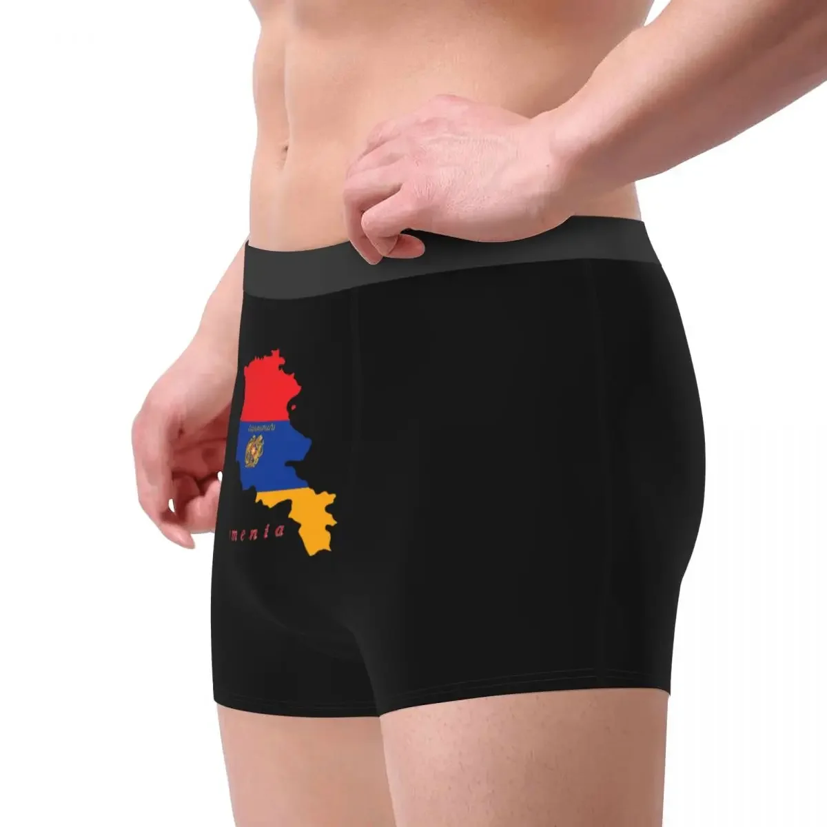 Sexy Boxer Armenian Flag Shorts Panties Briefs Men Underwear Armenia Flag Mid Waist Underpants for Male Plus Size