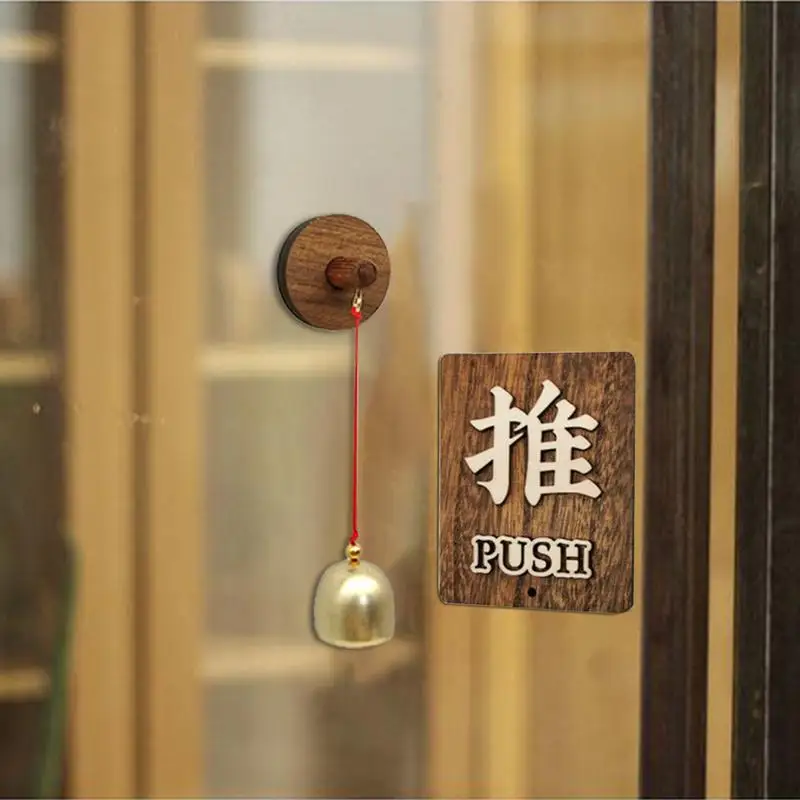 Shop Keepers Bell For Door Opening Wood Doorbell Wind Chime Retro Self Adhesive Wood Store Entry Alert For Housewarming