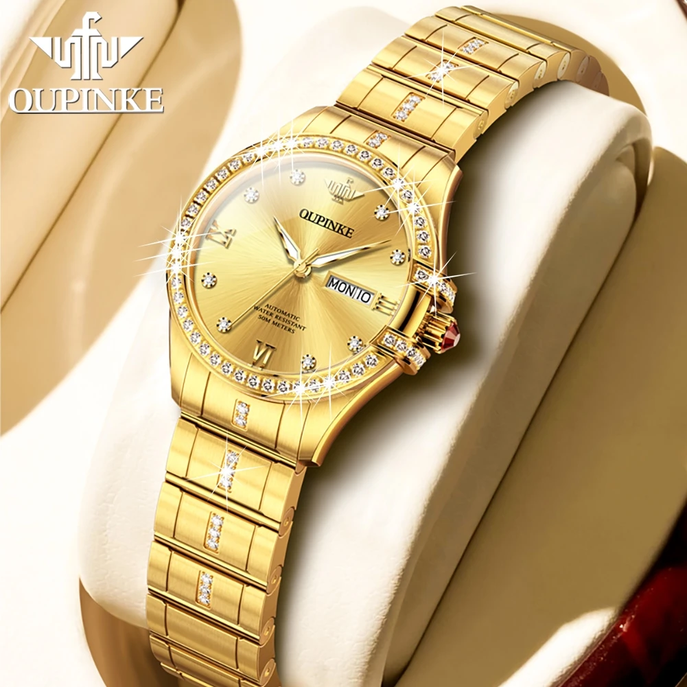 OUPINKE 3195 Luxury Elegant Womens Watch Automatic Mechanical Watch﻿ 50M Waterproof Week Date Watches For Woman Gift Reloj