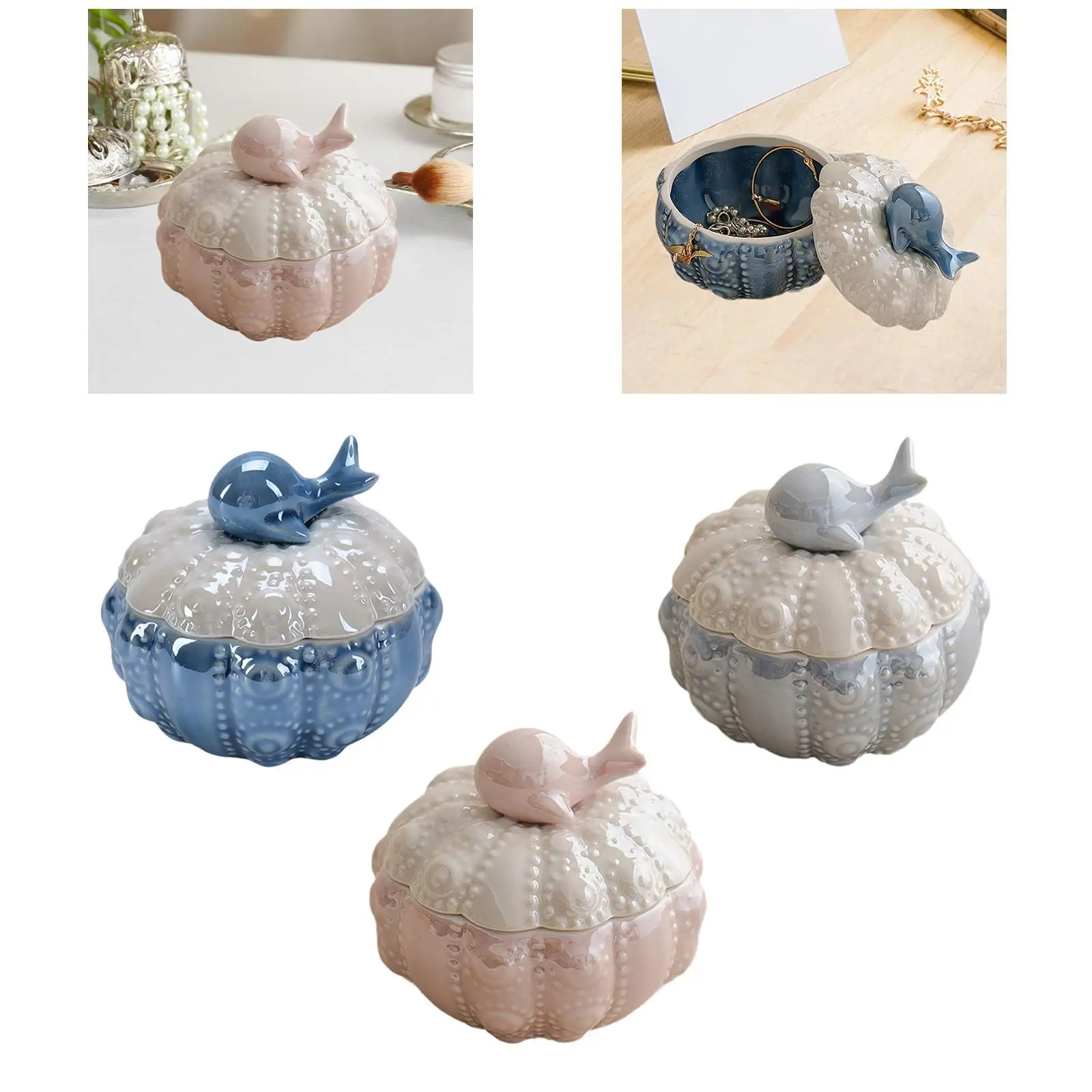 Jewelry Storage Case, Small Trinket Box Trinket Holder Box, Modern Ring Case Ceramic Storage Container for Desktop Dorm,