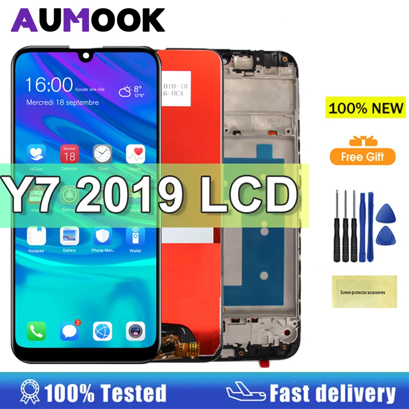 6,26 "Y7 2019 Display Für Huawei Y7 2019 DUB-LX3 DUB-LX1 Y7 Prime 2019 LCD Display Touchscreen Digitizer Sensor Reparatur teile